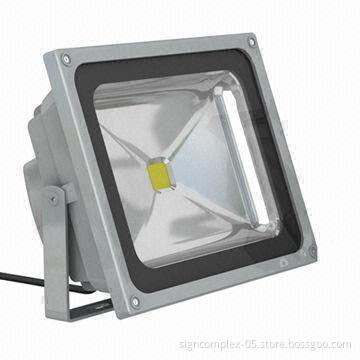 50W LED Floodlights with IP65 Grade, 100 to 240V AC, 50/60Hz Input Voltage, Over 30,000-hour Life